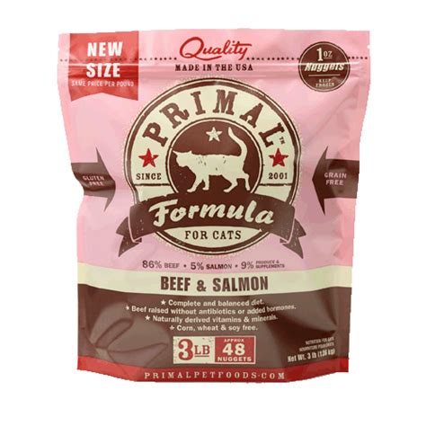 Primal Raw Beef & Salmon Cat Food, 3lbs