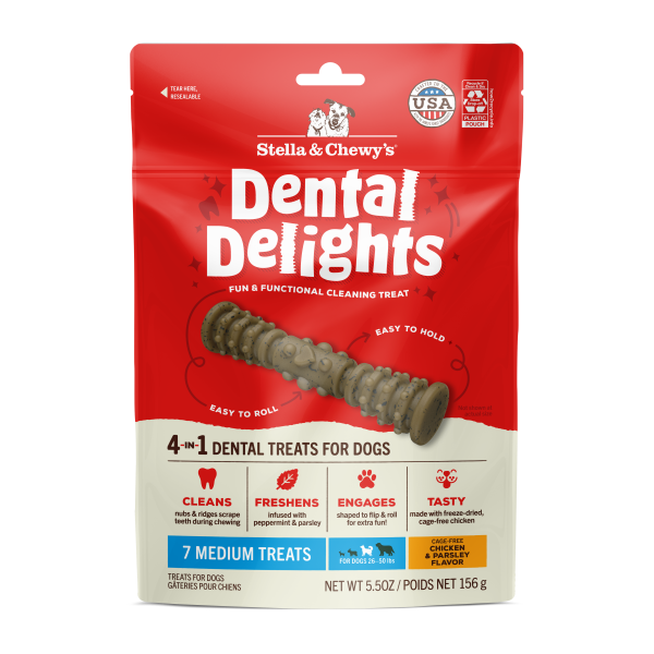 Stella & Chewy's Dental Delights Dog Treat, Medium