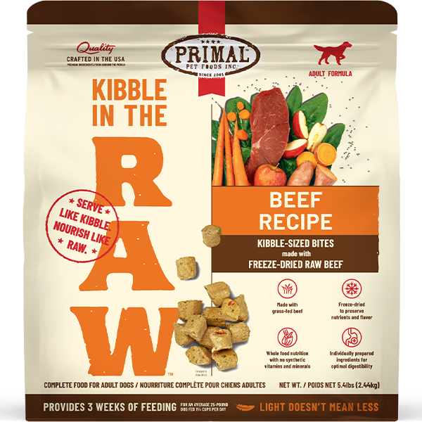 Primal Kibble in the Raw, Beef, 5.4lbs