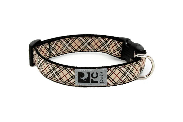 RC Pet Clip Collar, Tan Tartan, XS