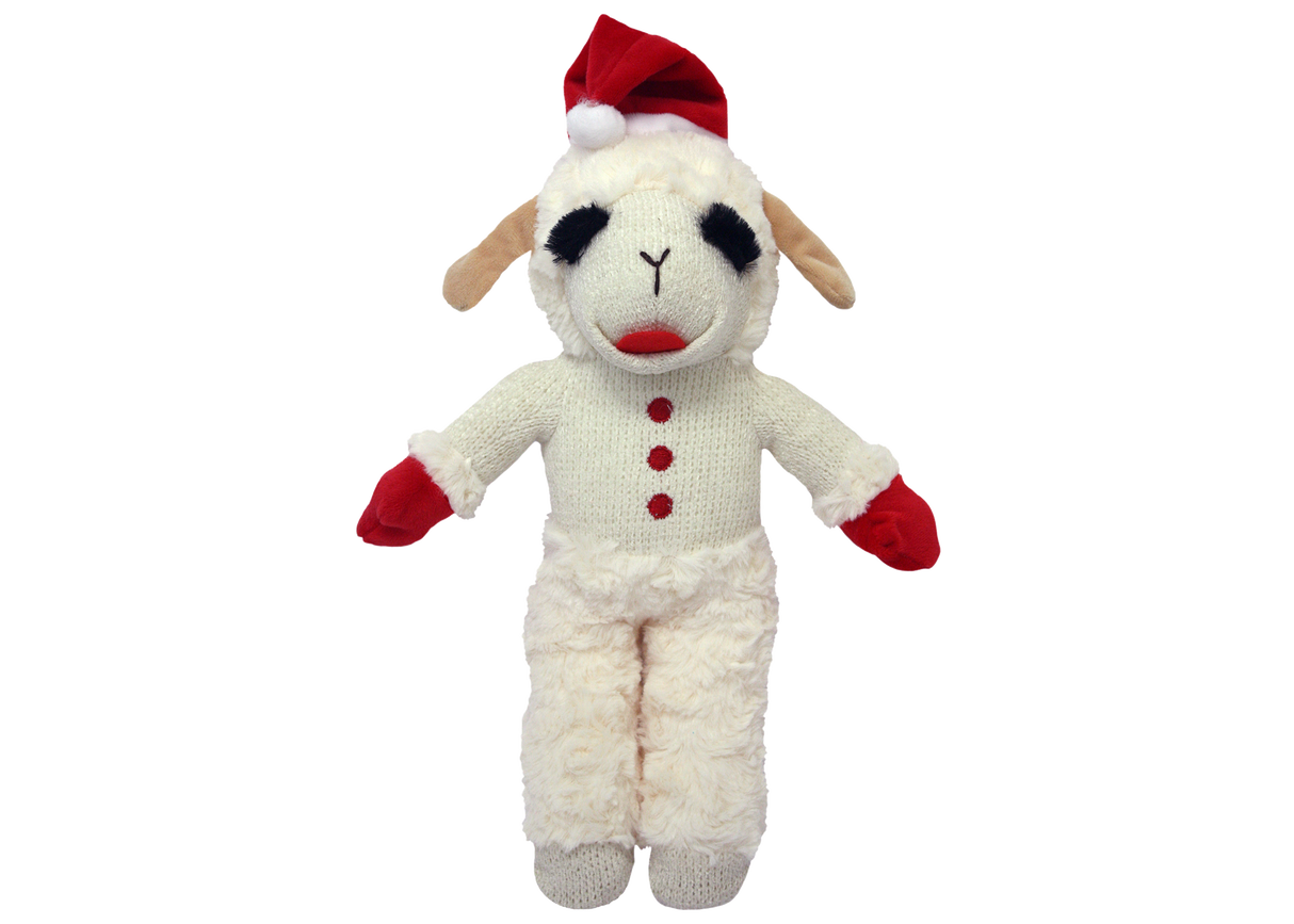 Multipet Lamb Chop Standing w/ Santa Hat, 13"