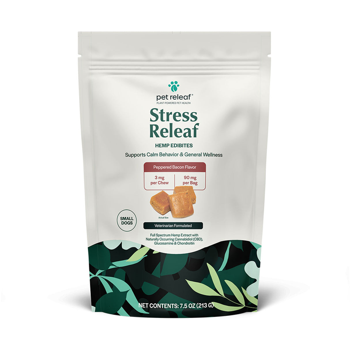 Pet Releaf Stress Releaf Peppered Bacon CBD Edibites for Small Dogs