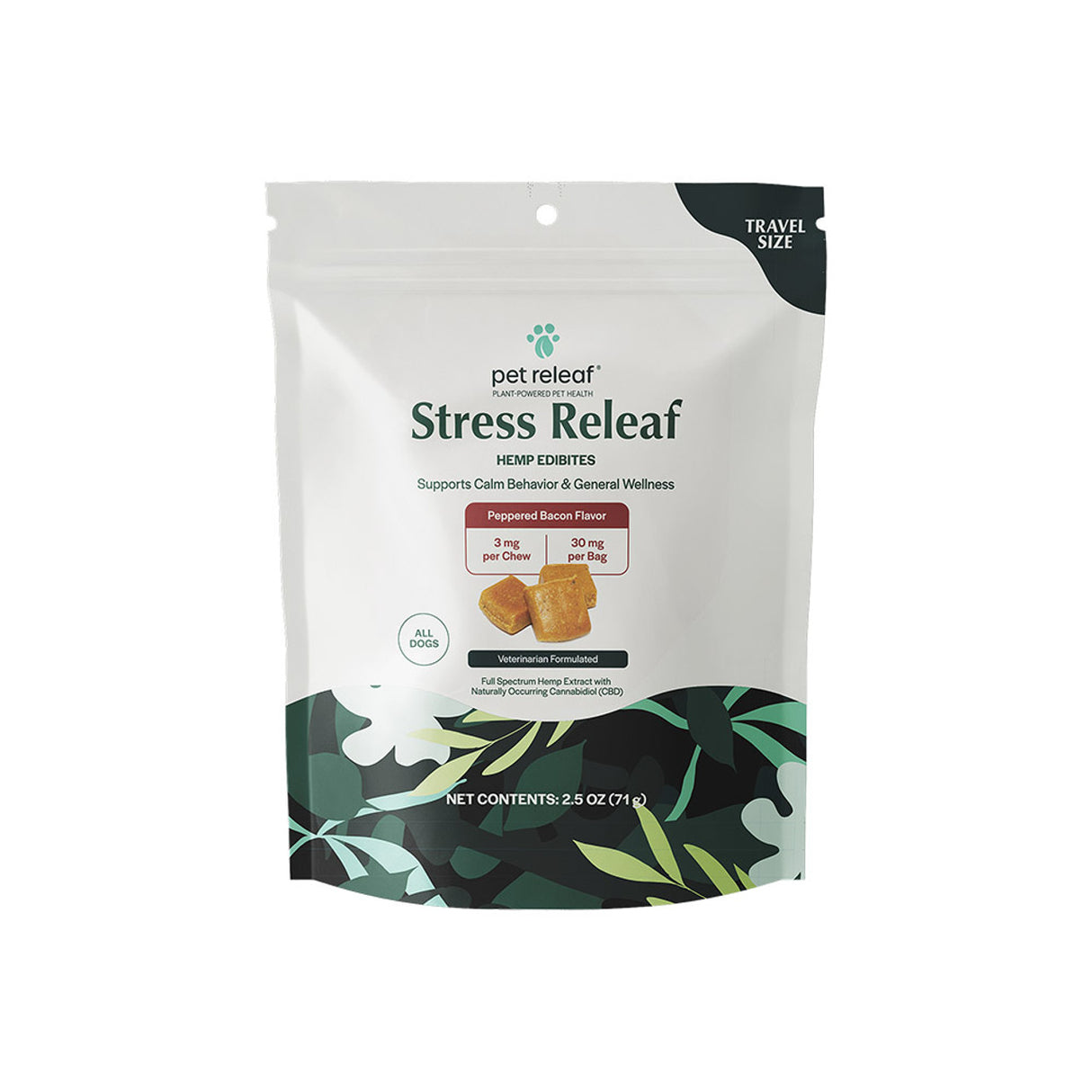 Pet Releaf Stress Releaf Peppered Bacon CBD Edibites, Travel Size