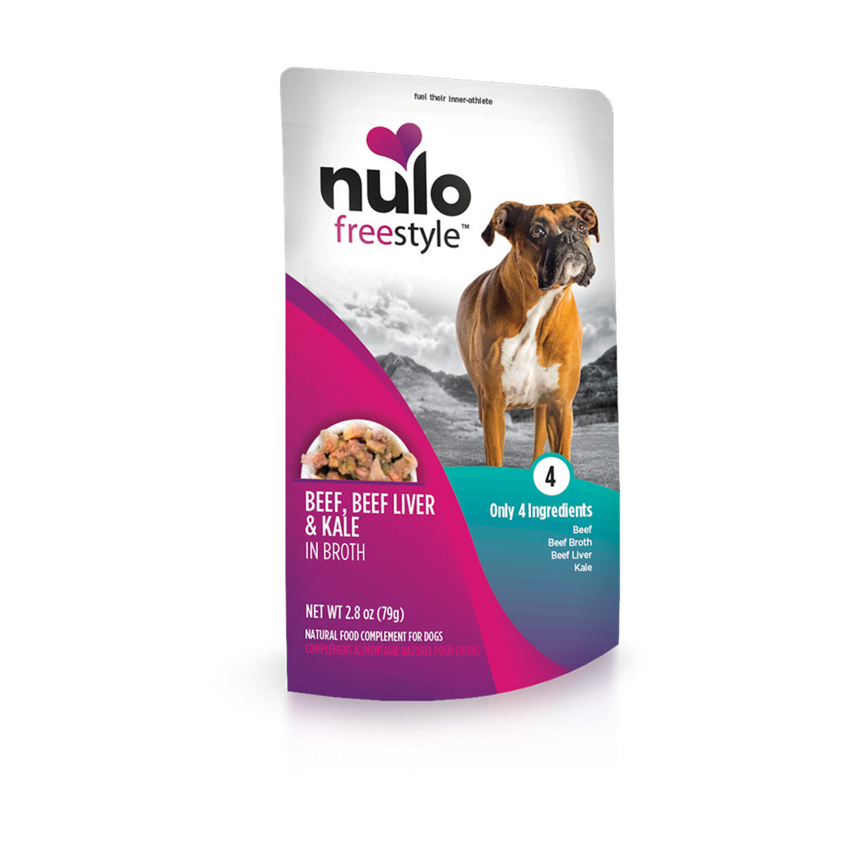 Nulo Dog FreeStyle GF Beef, Beef Liver & Kale Pouch, 2.8oz