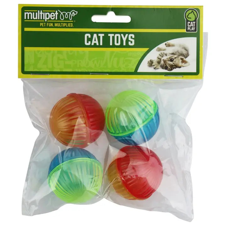 Multipet Lattice Ball Cat Toy, 4pk