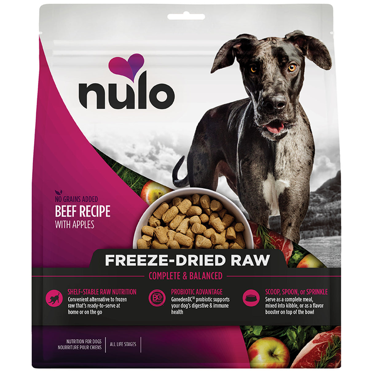 Nulo Dog Freeze-Dried Raw Beef & Apples, 18oz