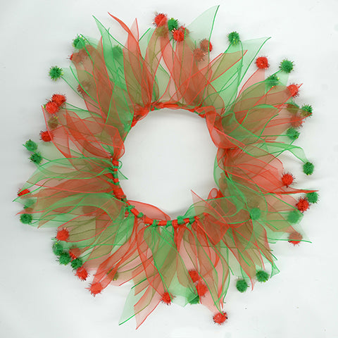 Multipet Holiday Pom Pom Collar, S