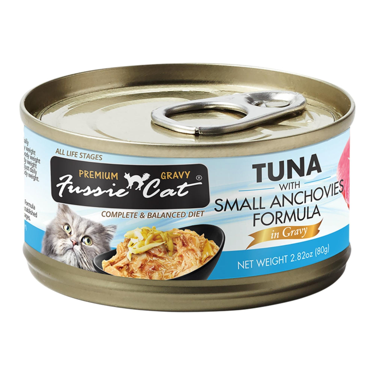 Fussie Cat Premium Tuna w/Anchovies in Gravy, 2.82oz