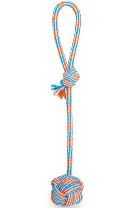 Thoozy Knotted Tug Rope Dog Toy, Blue/Red