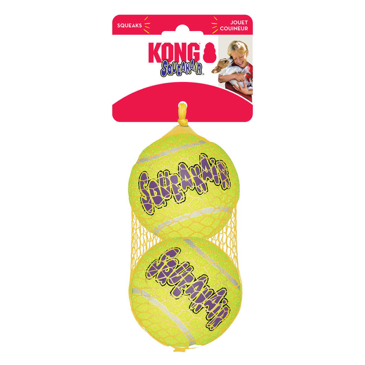 Kong Air Dog Large Squeakair Balls, 2 Pack