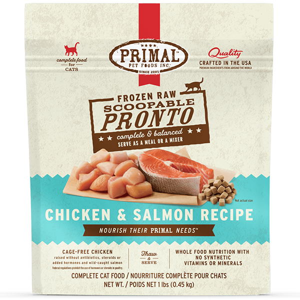 Primal Pronto Chicken and Salmon Raw Cat Food, 1lb