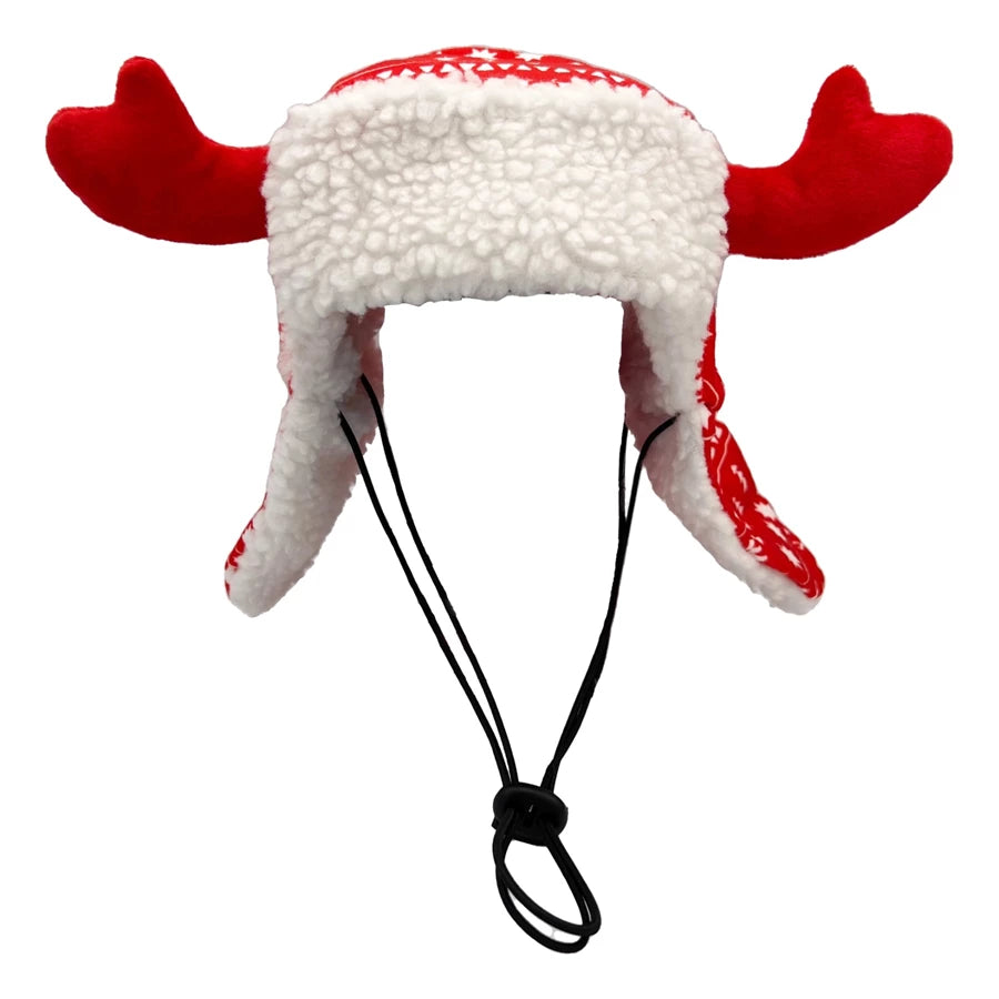 Huxley & Kent Red Fairisle Antler Hat, S