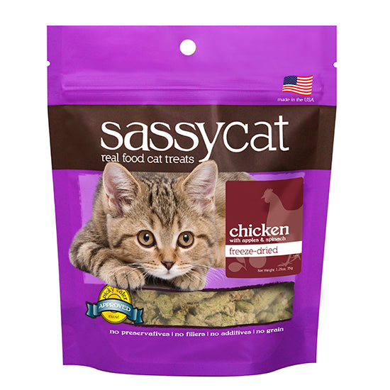 Herbsmith Sassy Cat Freeze Dried Chicken & Apples Treats, 1.25oz