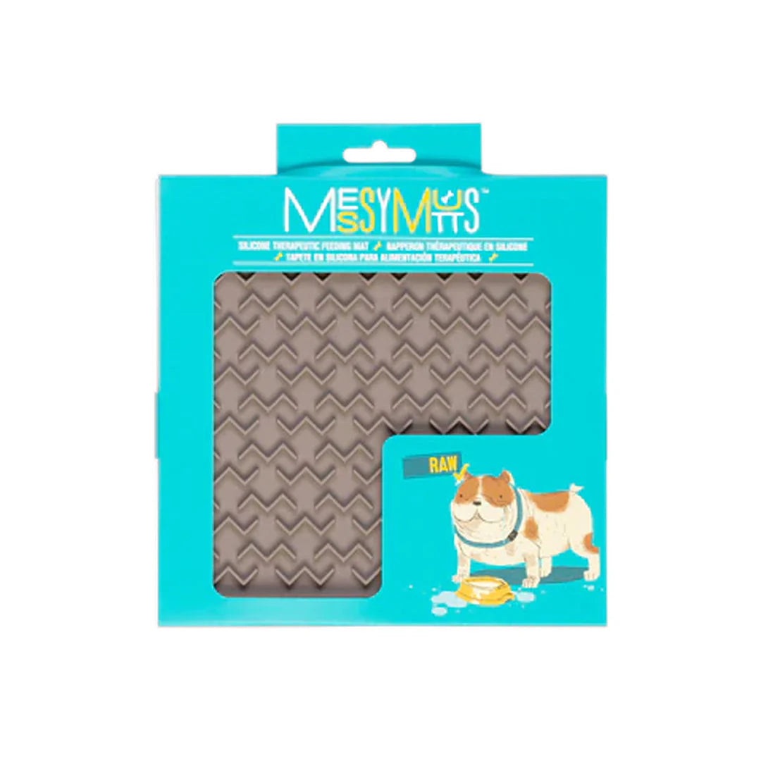 Messy Mutts Silicone Therapeutic Feeding Mat Grey, 8x8