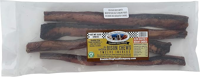 Boulder All Natural 12" Bison Chews, 10oz