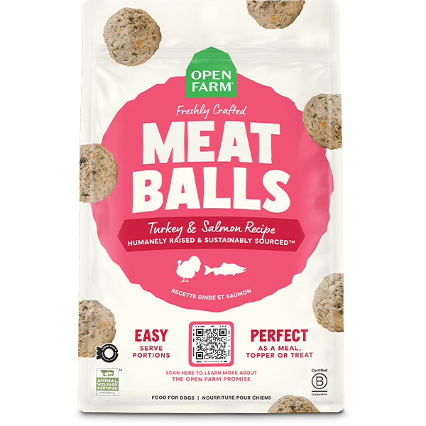 Open Farm Frozen Gently Cooked Turkey & Salmon Meatballs, 36oz
