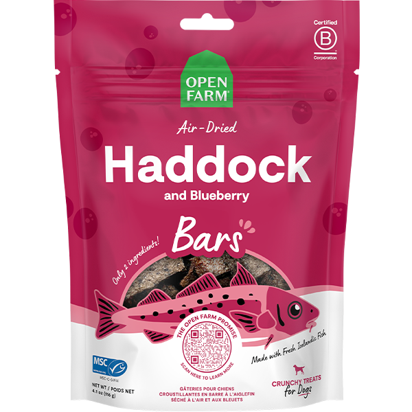 Open Farm Air Dried Haddock Crunchy Treat Bars, 4oz