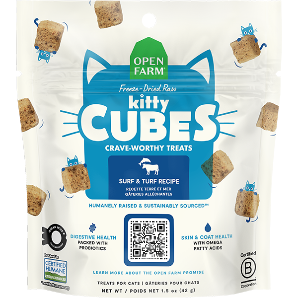 Open Farm Freeze Dried Raw Kitty Cubes Surf & Turf Treats, 1.5oz