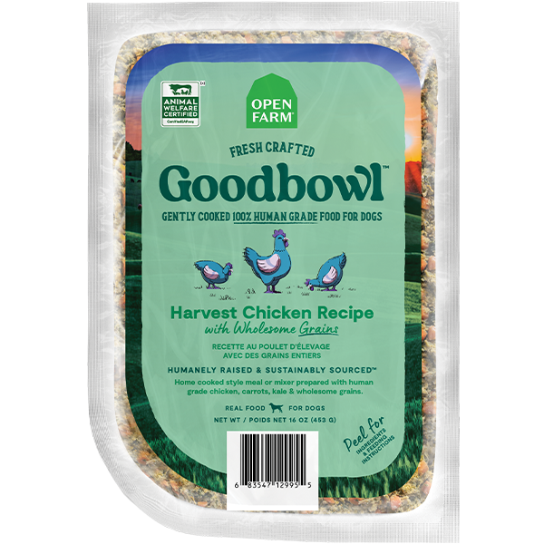 Open Farm Frozen Good Bowl, Harvest Chicken & Brown Rice Recipe, 16oz