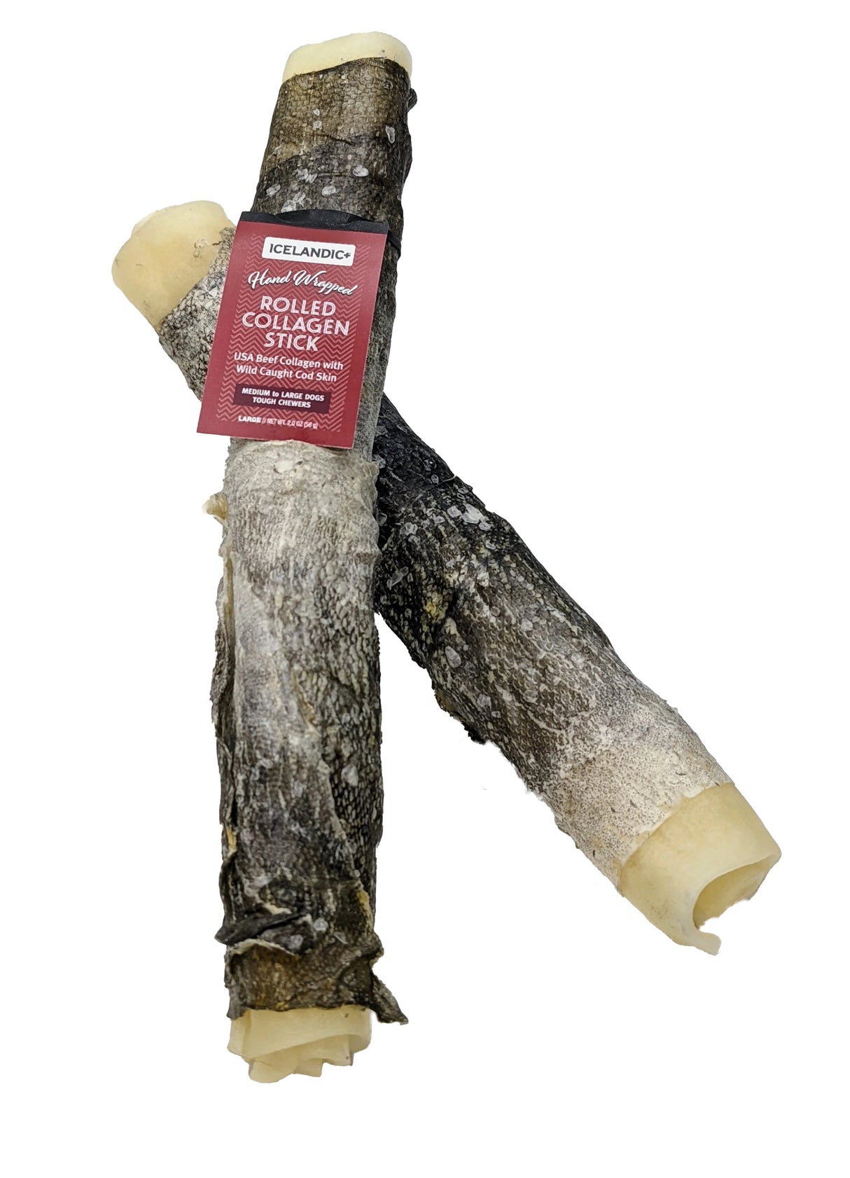 Icelandic+ Beef Rolled Collagen Stick with Wrapped Fish, 8"