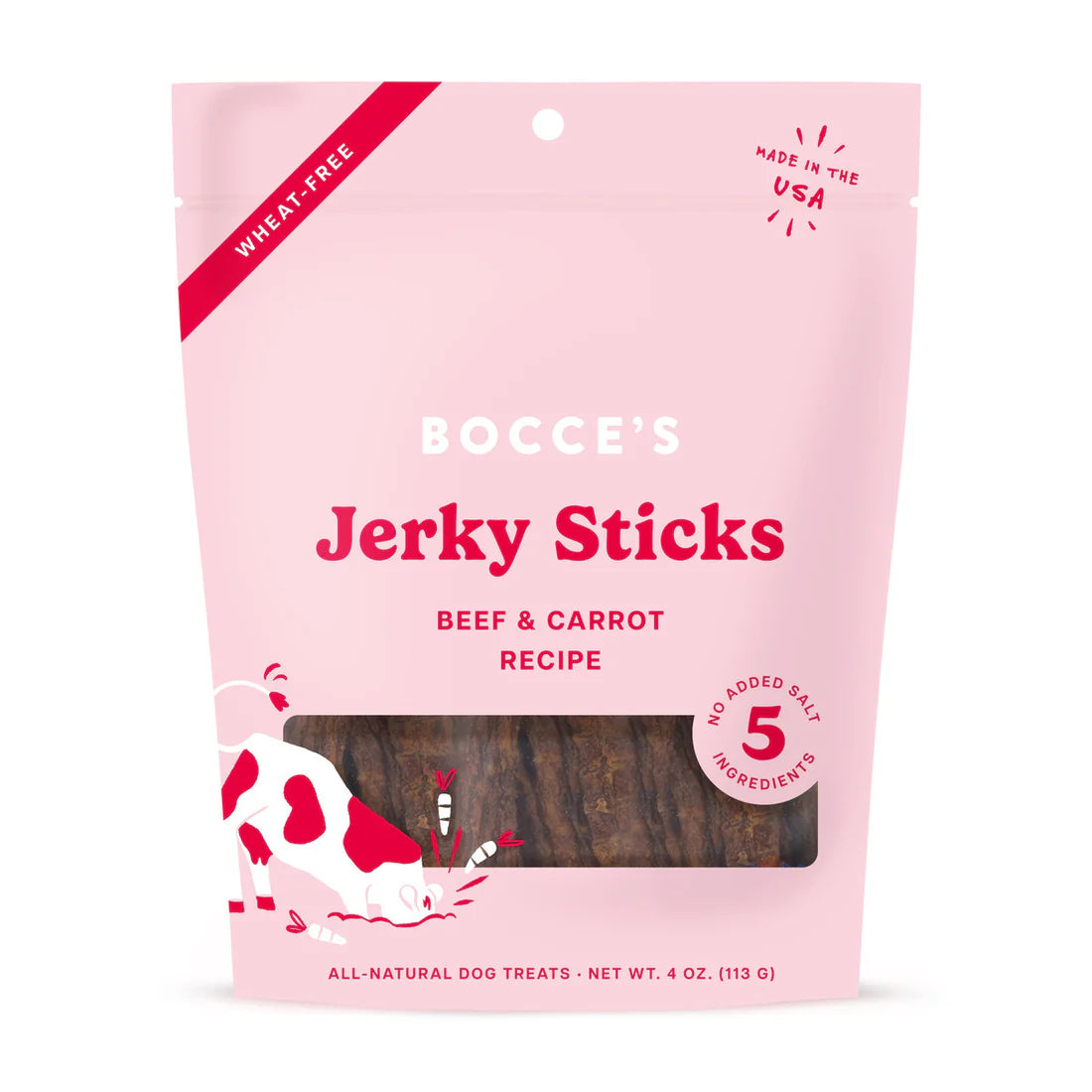 Bocce's Bakery Beef Grazers Jerky Sticks 4oz