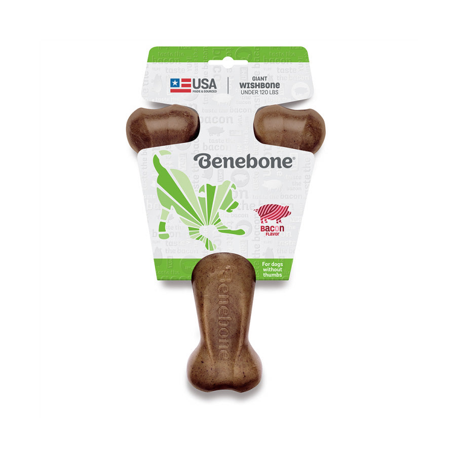 Benebone Dog WIshbone Chew Bacon, Jumbo Large