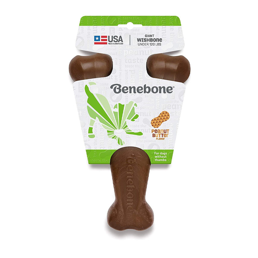 Benebone Dog Wishbone Chew Peanut Butter, Jumbo Large