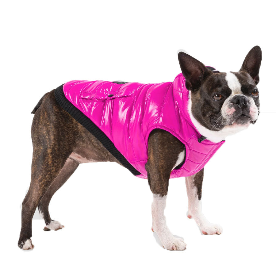 Canada Pooch Shiny Puffer Vest Pink