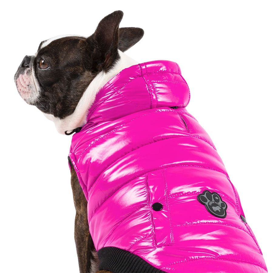 Canada Pooch Shiny Puffer Vest Pink