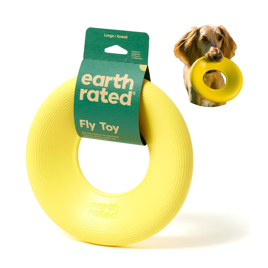 Earth Rated TPE Flyer Dog Toy Yellow