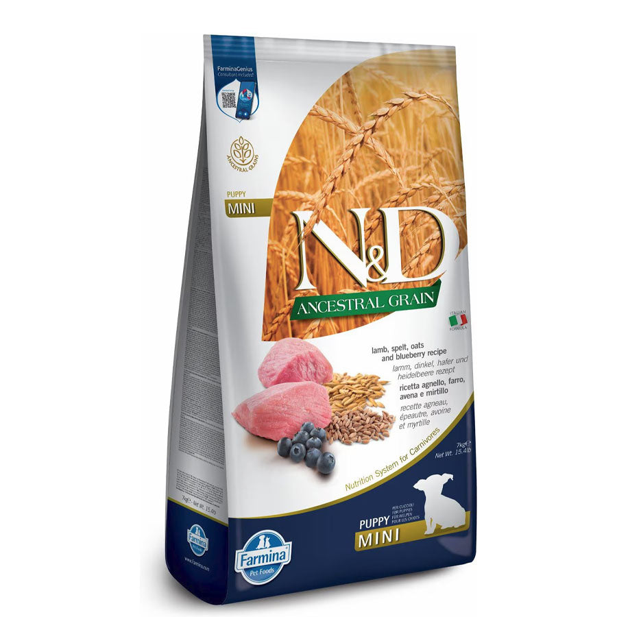 Farmina N&D Ancestral Grain Lamb & Blueberry Mini Puppy Food