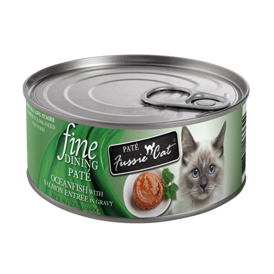 Fussie Cat Fine Dining Pate Ocean Fish With Salmon Entrée, 2.82oz