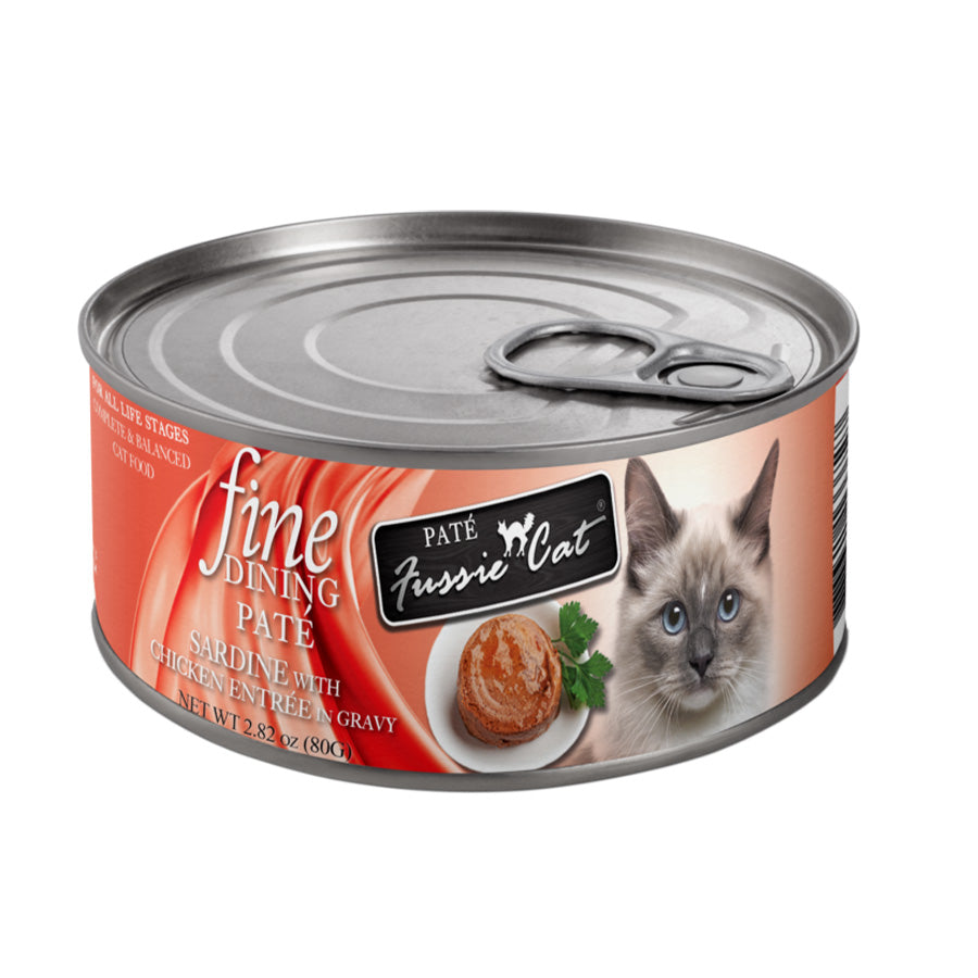 Fussie Cat Fine Dining Pate Sardine With Chicken Entrée, 2.82oz