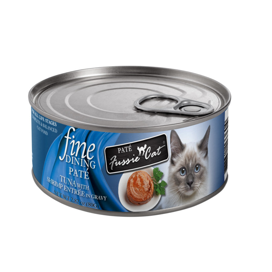 Fussie Cat Fine Dining Pate Tuna With Shrimp Entrée, 2.82oz