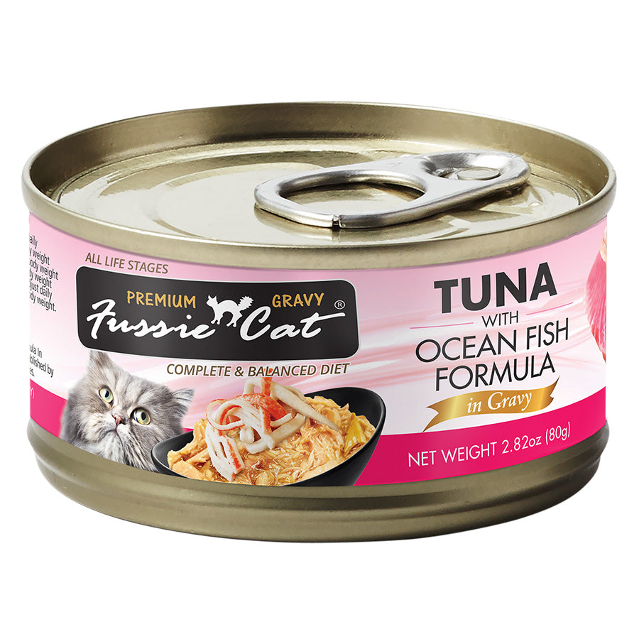 Fussie Cat Premium Tuna w/Oceanfish in Gravy, 2.82oz