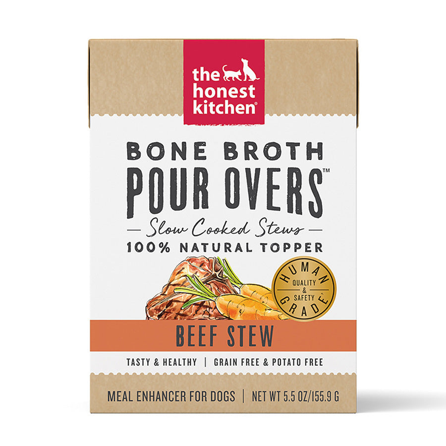 Honest Kitchen Bone Broth Pour Overs Beef Stew Dog Food Topper, 5.5oz