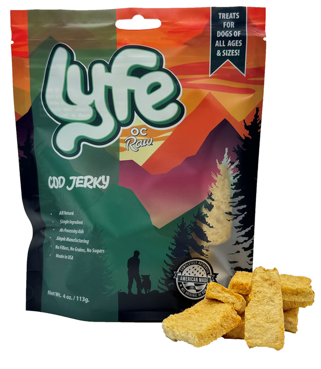 OC Raw Lyfe GF Cod Jerky, 4oz