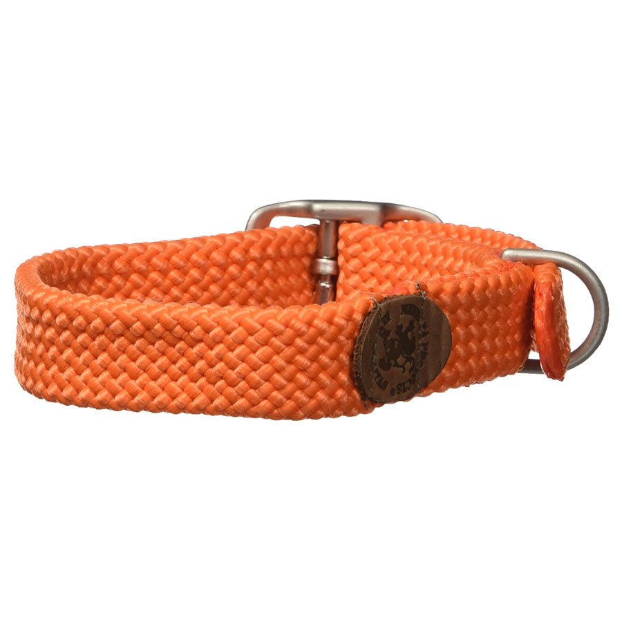 Mendota Dbl-Braid Collar 1" 21" Orange Satin Hardware