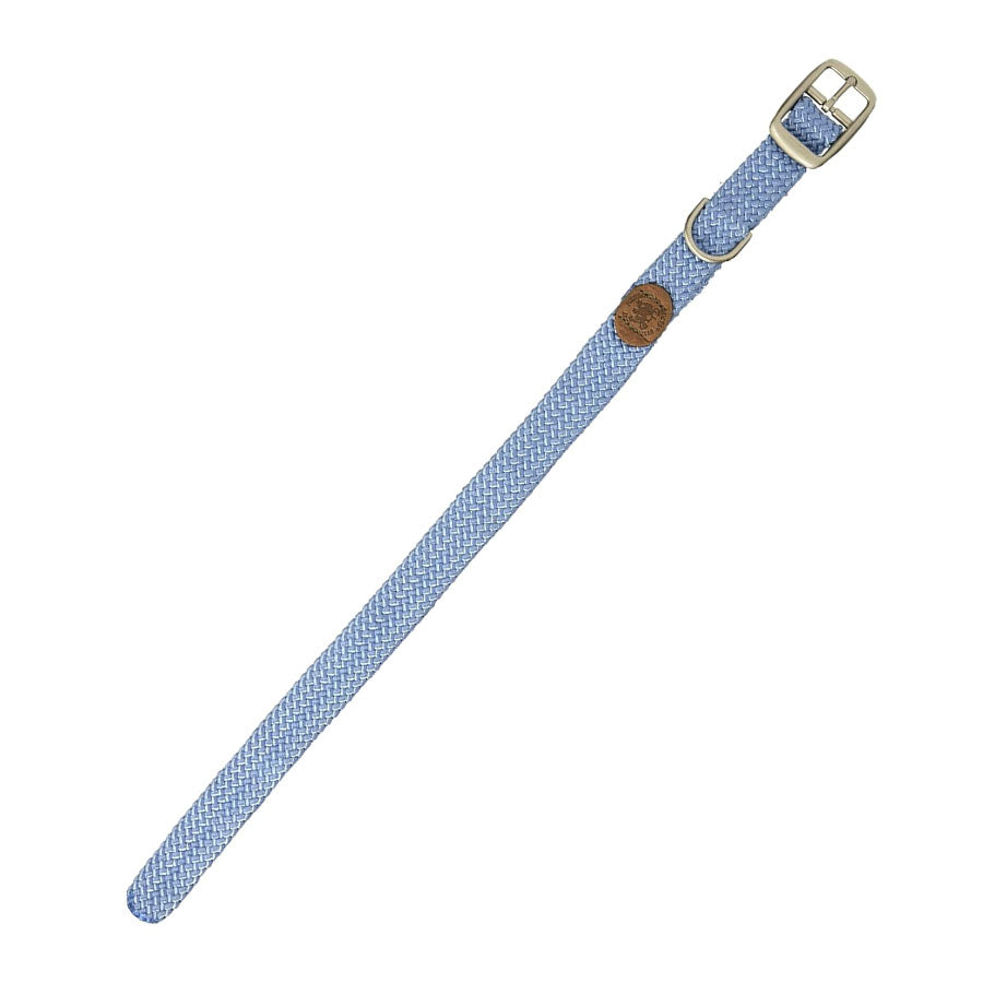 Mendota Dbl-Braid Reflective Collar 1" 18" Blue Satin Hardware