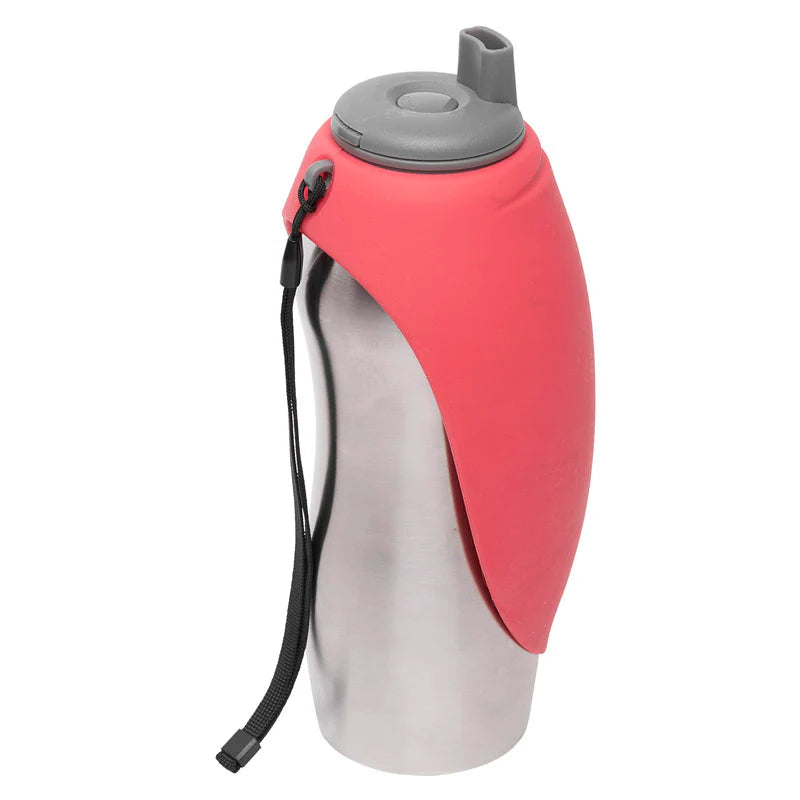 Messy Mutts Travel Water Bottle, Red