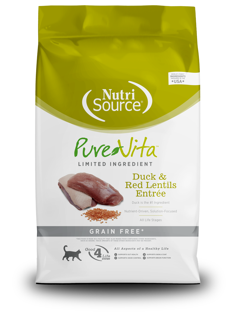 Pure Vita Duck & Red Lentils Cat Food, 12lbs