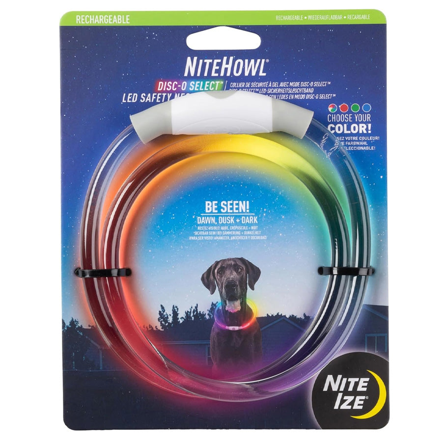 Nite Ize NiteHowl LED Rechargeable Safety Necklace, Disco