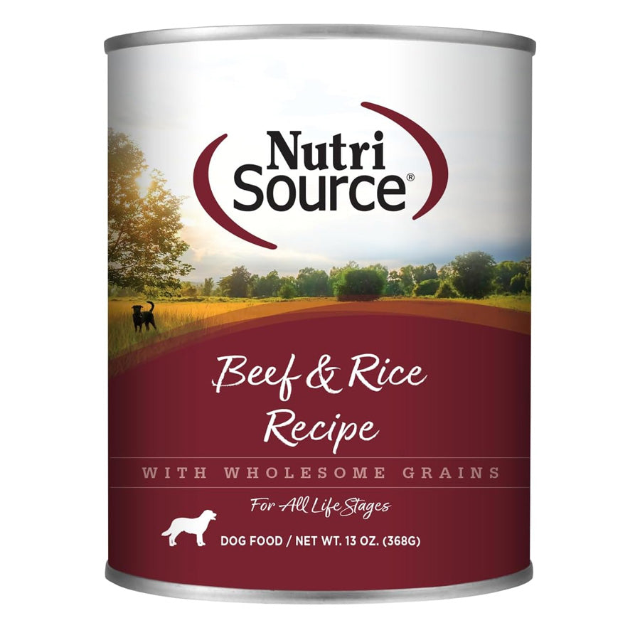 Nutrisource Beef and Rice Formula Canned Dog Food, 13oz