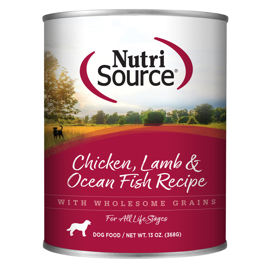 Nutrisource Chicken Lamb and Ocean Fish Canned Dog Food, 13oz