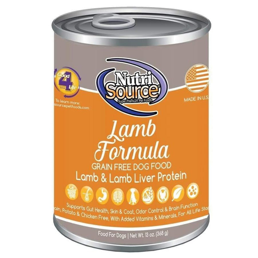 Nutrisource Lamb Formula Canned GF Dog Food, 13oz