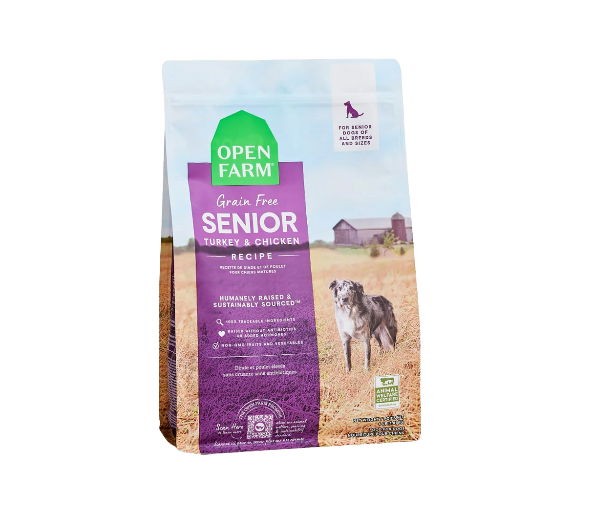 Open Farm Senior GF Dog Food, 22lbs