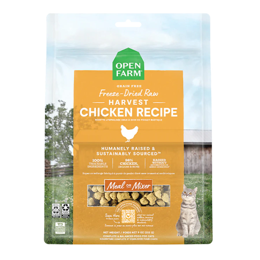 Open Farm Cat Freeze-Dried Raw Morsels Harvest Chicken, 9oz