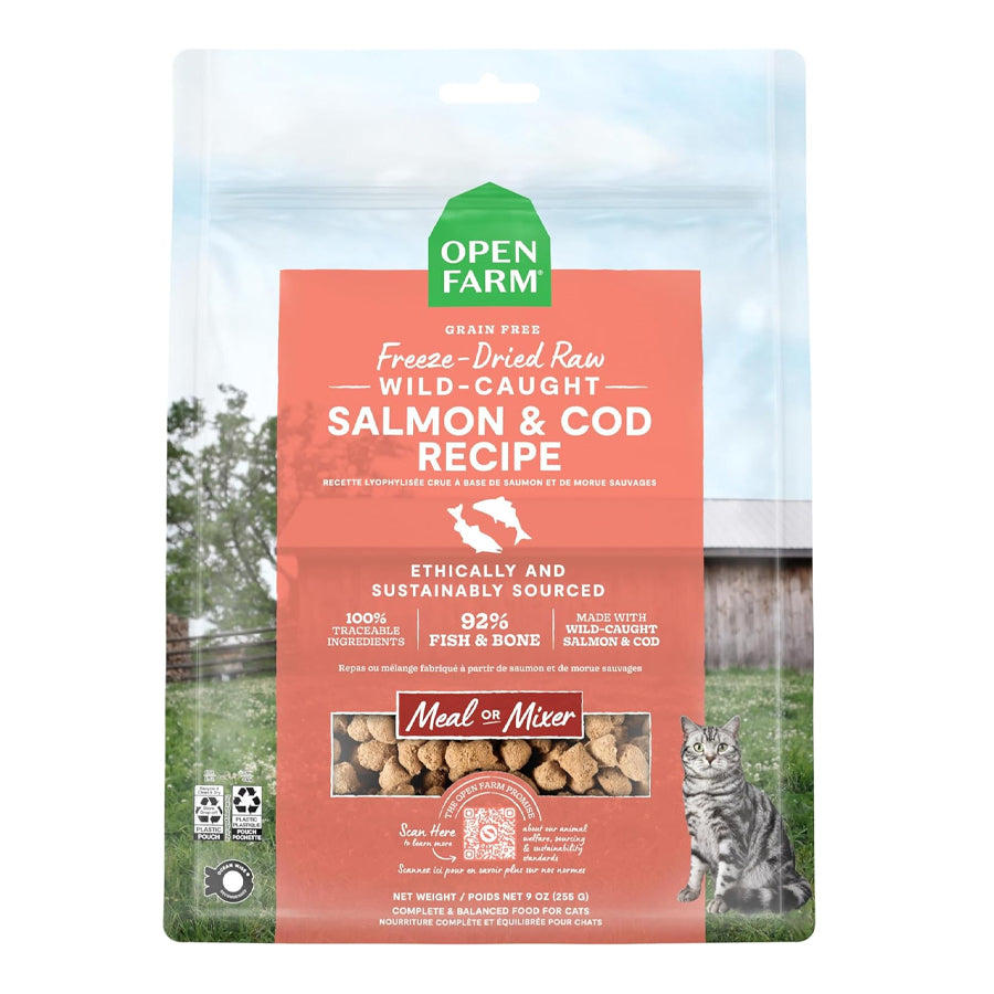 Open Farm Cat Freeze-Dried Raw Morsels Salmon & Cod, 9oz