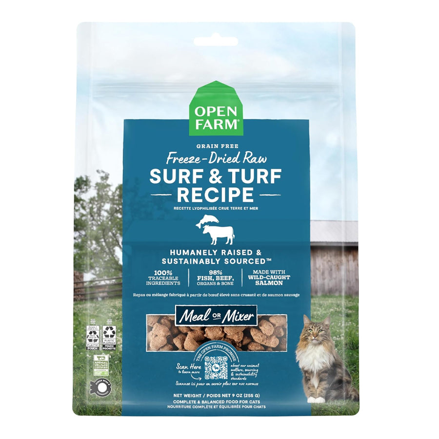 Open Farm Cat Freeze-Dried Raw Morsels Surf & Turf, 9oz