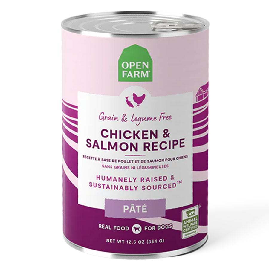 Open Farm Chicken & Salmon Recipe Pate for Dogs,12.5oz